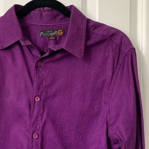G BY GUESS 👔 purple dress shirt button down long